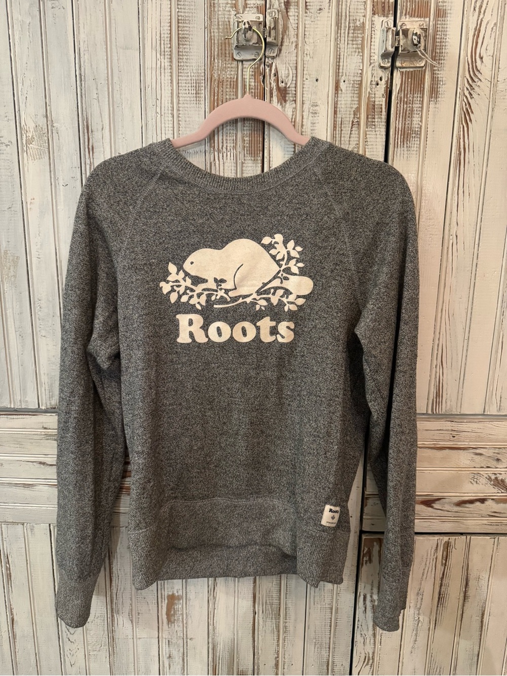 Roots Gray Crewneck Sweater with White Logo